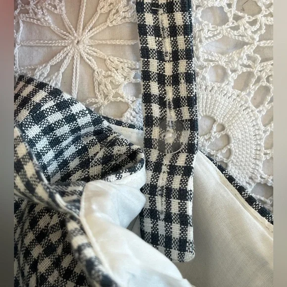 Reformation green gingham peplum bustier sleeveless tank top - Picture 4 of 12